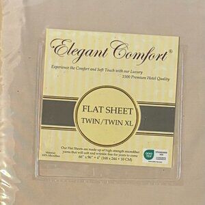 Twin/Twin XL Flat Sheet Only by Elegant Comfort 1500 Thread Count-Deep Pockets